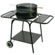 Master Grill Party MG906, Round Charcoal Grill BBQ Barbecue with 2 Shelves, Casters, Steel Barbecue
