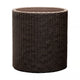 Keter Round Planter Rattan Style - Size M - 36cm Diameter Brown Cylinder Flower Pot Indoor Outdoor Weatherproof