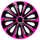 Universal hubcap 15'' NRM Extra Strong pink/black 1 piece wheel trim