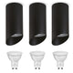 Maclean surface-mounted luminaire / tube, spot, round, aluminum, GU10, 55x130mm, black color, MCE360 B 3pcs + LED bulb GU10 7W Maclean Energy MCE437 NW neutral white 4000K, 220-240V~, 50/60Hz 3pcs