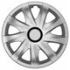 Universal hubcap 16'' NRM Kando silver press-on 1 piece wheel cover
