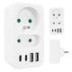 Current socket x2 + 4xUSB Maclean, splitter with 2 sockets, 2xUSB A, 2xUSB C PD 20W, 1x16A + 1x6A, MCE249 F/W
