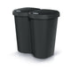 Compacta B Duo wastebasket, black, capacity 40L, one compartment, two lids, wall-mounted version, NDBS40-S411