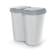 Compacta B Duo trash garbage can, gray/ash, 40L capacity, one compartment, two lids, wall-mounted version, NDBS40-429U_427C