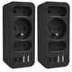 Current socket x3 + 4xUSB Maclean, splitter with 3 sockets, 2xUSB A, 2xUSB C PD 20W, 1x16A + 2x6A, MCE248 F/B, 2 pieces