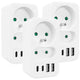 Current socket x2 + 4xUSB Maclean, splitter with 2 sockets, 2xUSB A, 2xUSB C PD 20W, 1x16A + 1x6A, MCE249 F/W, 3 pieces