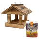 Woodok bird feeder, spruce wood, fired, strong hooks + bird seed 1kg.