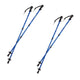 65–135 cm Telescopic Blue Aluminum Nordic Walking Poles, 2 pairs