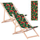 GreenBlue GB183 Classic Beech Deck Chair with Watermelon Print, 2 pieces