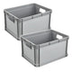 Robert Keeeper Carrying Container, 20L capacity, gray, food-safe, lightweight and durable, load capacity up to 30 kg, 2 pieces