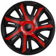 NRM N-Power 14'' Universal Car Hubcaps, Red/Black, Set of 4