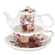 "Roses" Tea Set, Cup and Pot (Tea for One) by Queen Isabell
