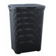 Curver Natural Style 60L Laundry Hamper Basket with Lid Grey Rattan Style