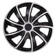 Set of 4 NRM Quad Bicolor CS 14" Hubcaps Silver-Black