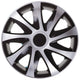 NRM Draco CS Black-Silver 16" Hubcaps - Set of 4 - High Quality, Impact Resistant