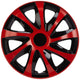 NRM Universal Wheel Trims Covers15" 4 PCS Red-Black Premium