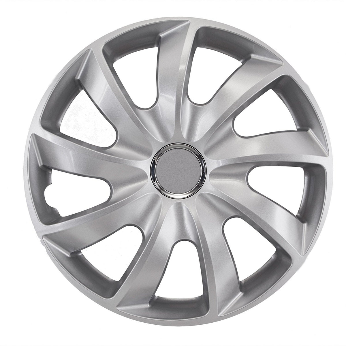 Hubcaps silver 15 inch Stig NRM 4x wheel covers OPEL FORD CITROEN AUDI Euroelectronics UK