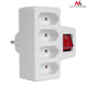Four-phase power socket with switch Maclean Energy MCE217 4x2,5A universal plug