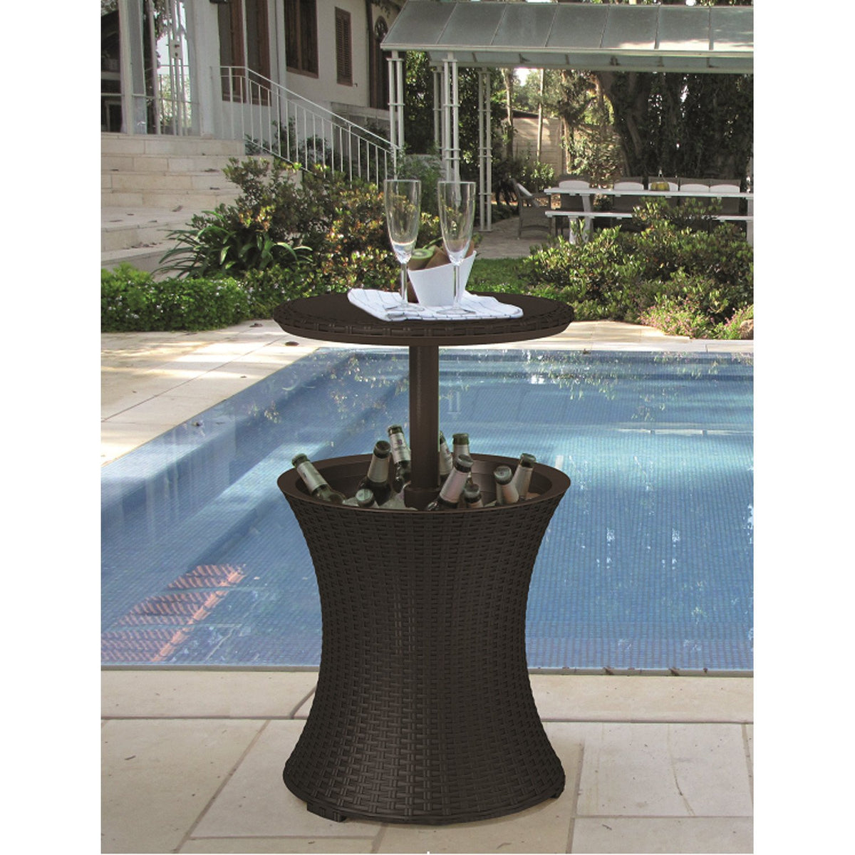 Keter Cool Bar Rattan Brown Foldable and Portable Ice Cooling Bucket