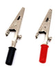 Crocodile clip with red and black banana socket. Set includes 2 black and red crocodile clips