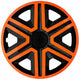 NRM 15" Wheel Covers Hubcaps Universal 4 PCS Black Orange ABS Weather Resistant Durable