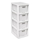 Bookcase with 4 BranQ baskets, antique white, high quality