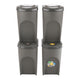 Prosperplast Sortibox 4x 35L Set of Sorting Recycling Bins - Grey