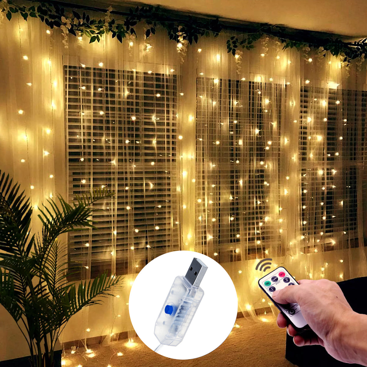 Fairy light deals curtain battery operated