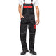 Helios Bib Pants Black and Red, Size 58 (108-113) – Sturdy and Comfortable Workwear with a Bold Design for Superior Performance and Durability