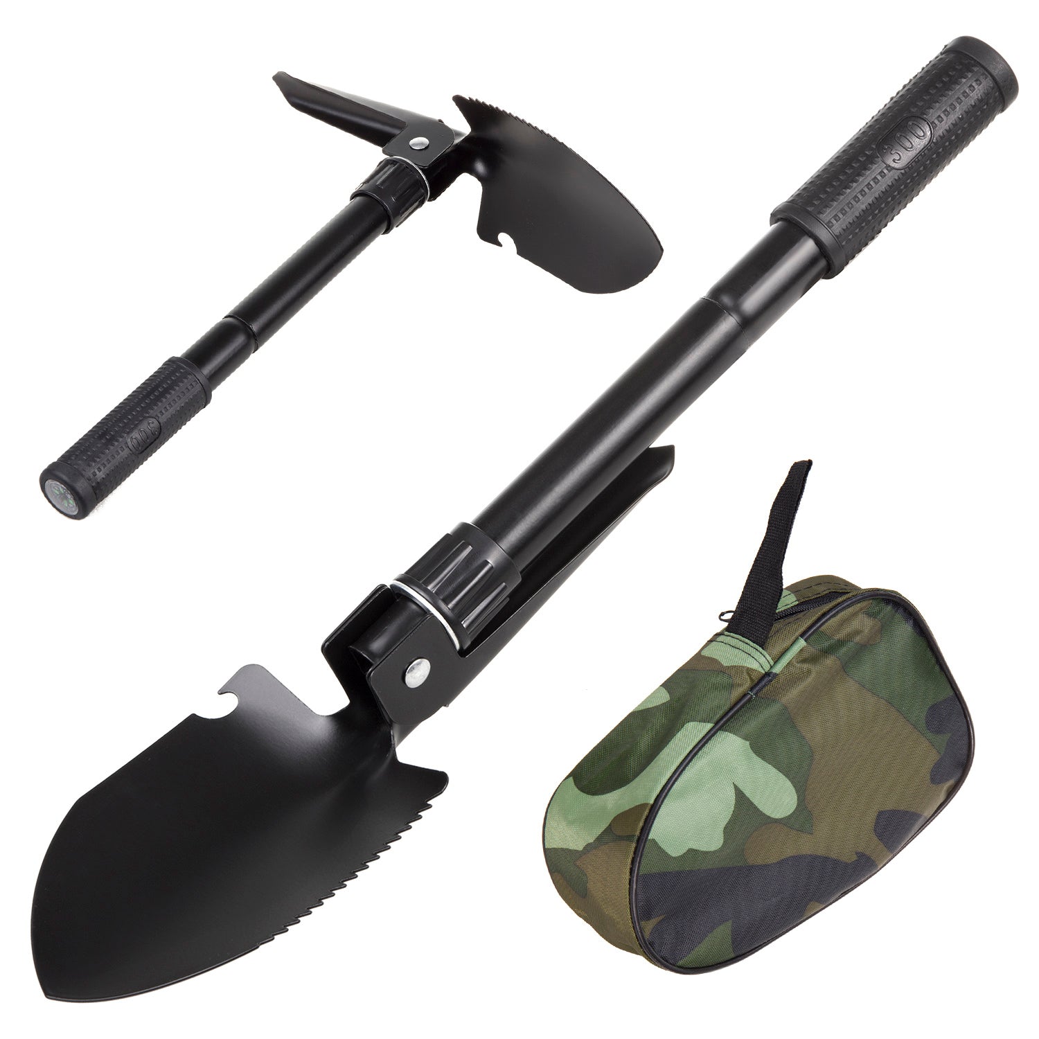 Pelle Pliante Silverline 580 Mm - Lame Acier Dentée - Étui Ceinture Included