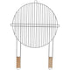Master Grill & Party BBQ Grill Grate Rack Round Grill Wooden Handle Food Grid Mesh Metal