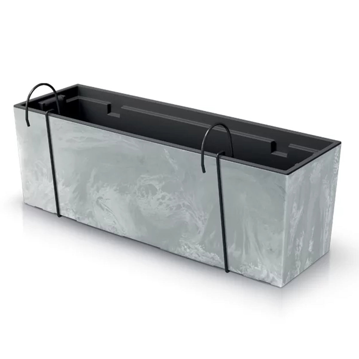 Urbi Case Concrete Effect Window Box with Hooks Suspension Flower Pot