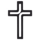 Wooden symbol hanging cross modern black 25x16x1.6 cm
