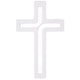 Wooden symbol hanging cross modern white 25x16x1.6 cm
