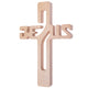 Wooden Hanging Cross 22cm JESUS Beech Natural Wood 22x14x cm Crucifix Christian Gift Idea