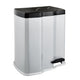 Keeper Gunnar Waste Bin Trash CanPedal 7L + 15L Silver Removable Basket Recycling