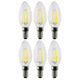 Maclean MCE286 6x Filament LED E14 Bulb, 6W, 230V, WW Warm White 3000K, 806lm, Retro Edison Decorative Candle C35