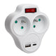 Maclean Power Outlet, 2-Outlet Power Strip with USB A/C 2.4A, Type E, 2x16A, MCE336 E