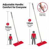 Flat Mop + Bucket + Telescopic Pole + 2 x Microfibre Pad 5.7L Floor Cleaning XXL Set Rotating Head