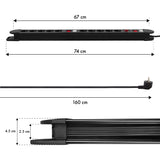 Maclean power strip, 10-outlet extension cord, 2 switches, overload protection and indication, 3680W, MCE10