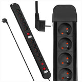 Maclean power strip, 10-outlet extension cord, 2 switches, overload protection and indication, 3680W, MCE10