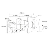 Maclean TV or monitor mount, universal, max VESA 200x200, 23-50", 30 kg, silver, MC-503A S