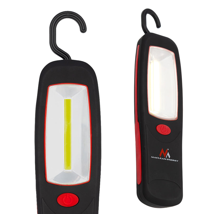 Maclean COB LED Workshop Light, Magnet, Hook, 3xAA, MCE03