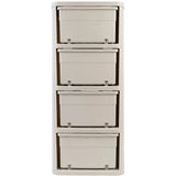 Curver 209907 Storage Unit with Drawers Curver Rattan Style Chest of Drawer Organiser Closet 4x 14L - Cream White