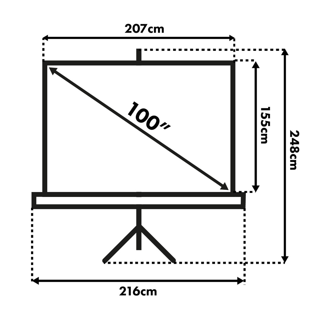 Projection Screen with Tripod Stand 200x150 MC-595 na stojaku 100 "4: 3