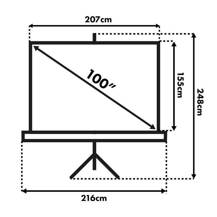 Projection Screen with Tripod Stand 200x150 MC-595 na stojaku 100 "4: 3