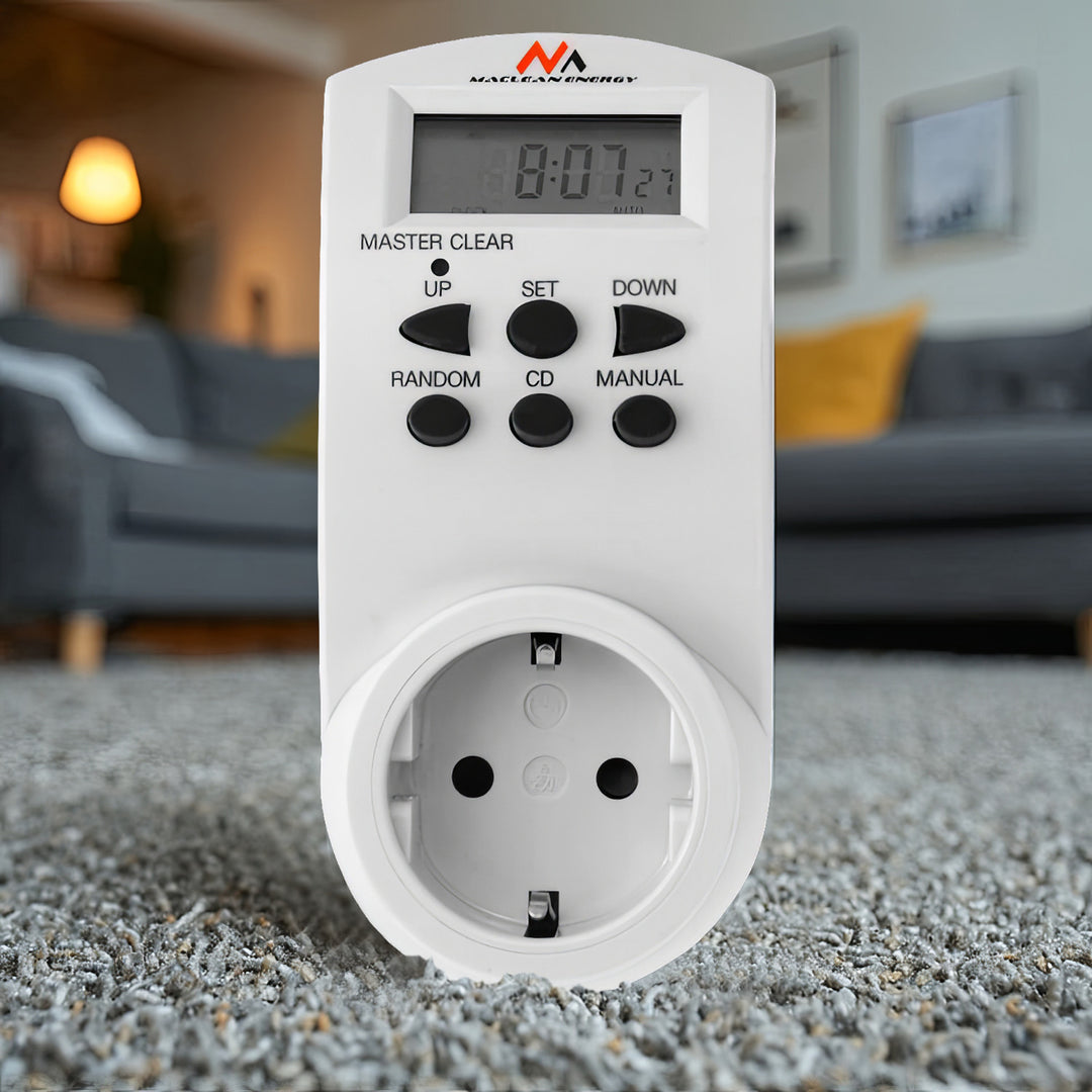 Maclean digital timer, f. random, timer, 10 prog., max 156 programs, German socket, 3600W, MCE05G