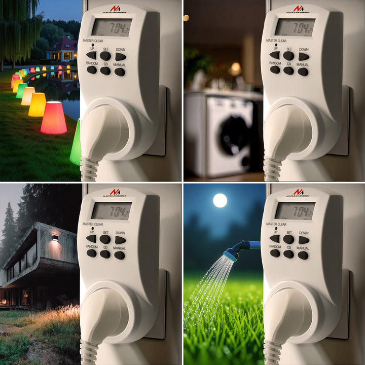 Maclean digital timer, f. random, timer, 10 prog., max 156 programs, German socket, 3600W, MCE05G