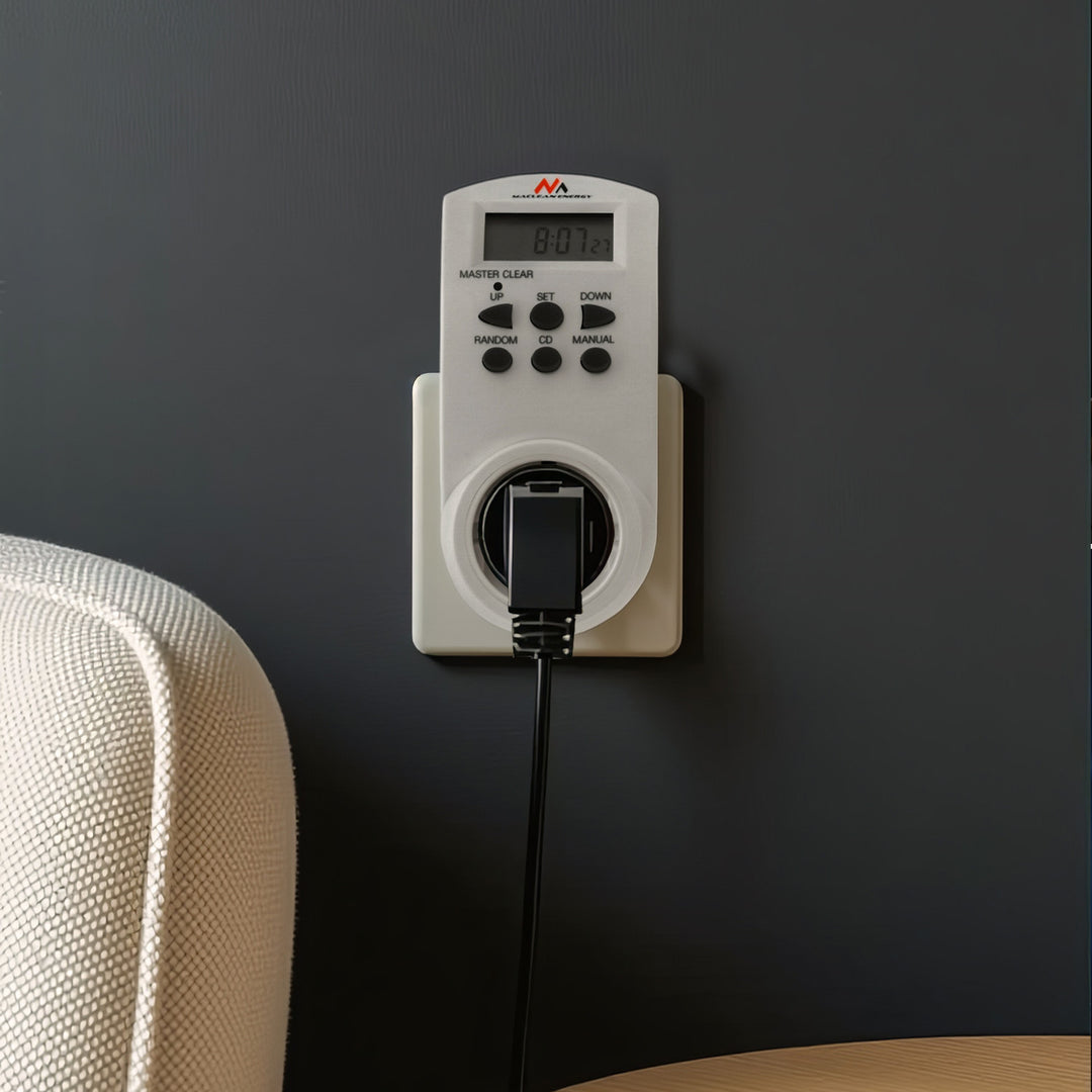 Maclean digital timer, f. random, timer, 10 prog., max 156 programs, German socket, 3600W, MCE05G