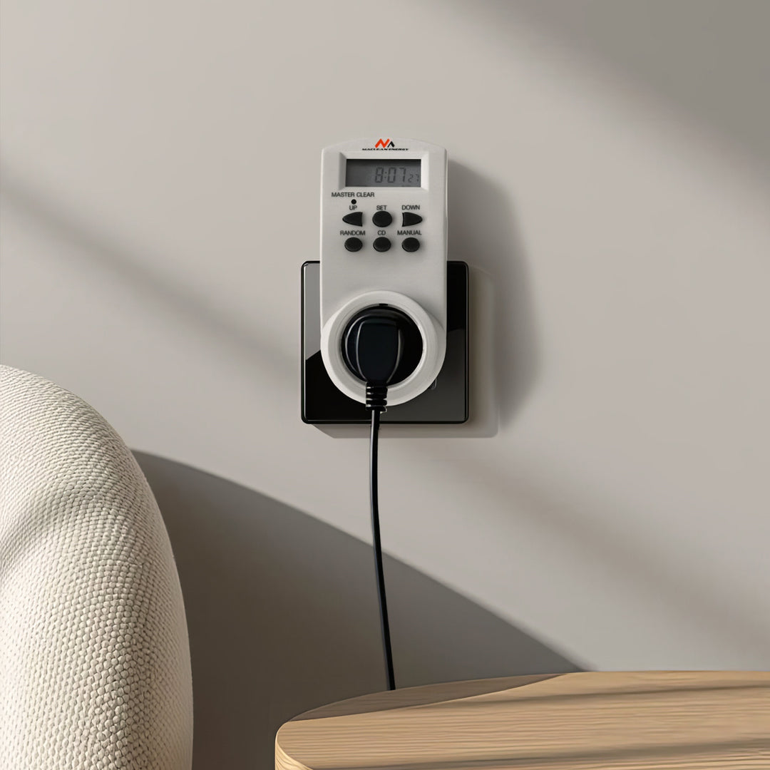 Maclean digital timer, f. random, timer, 10 prog., max 156 programs, German socket, 3600W, MCE05G